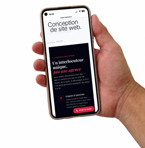 Site web sur mobile